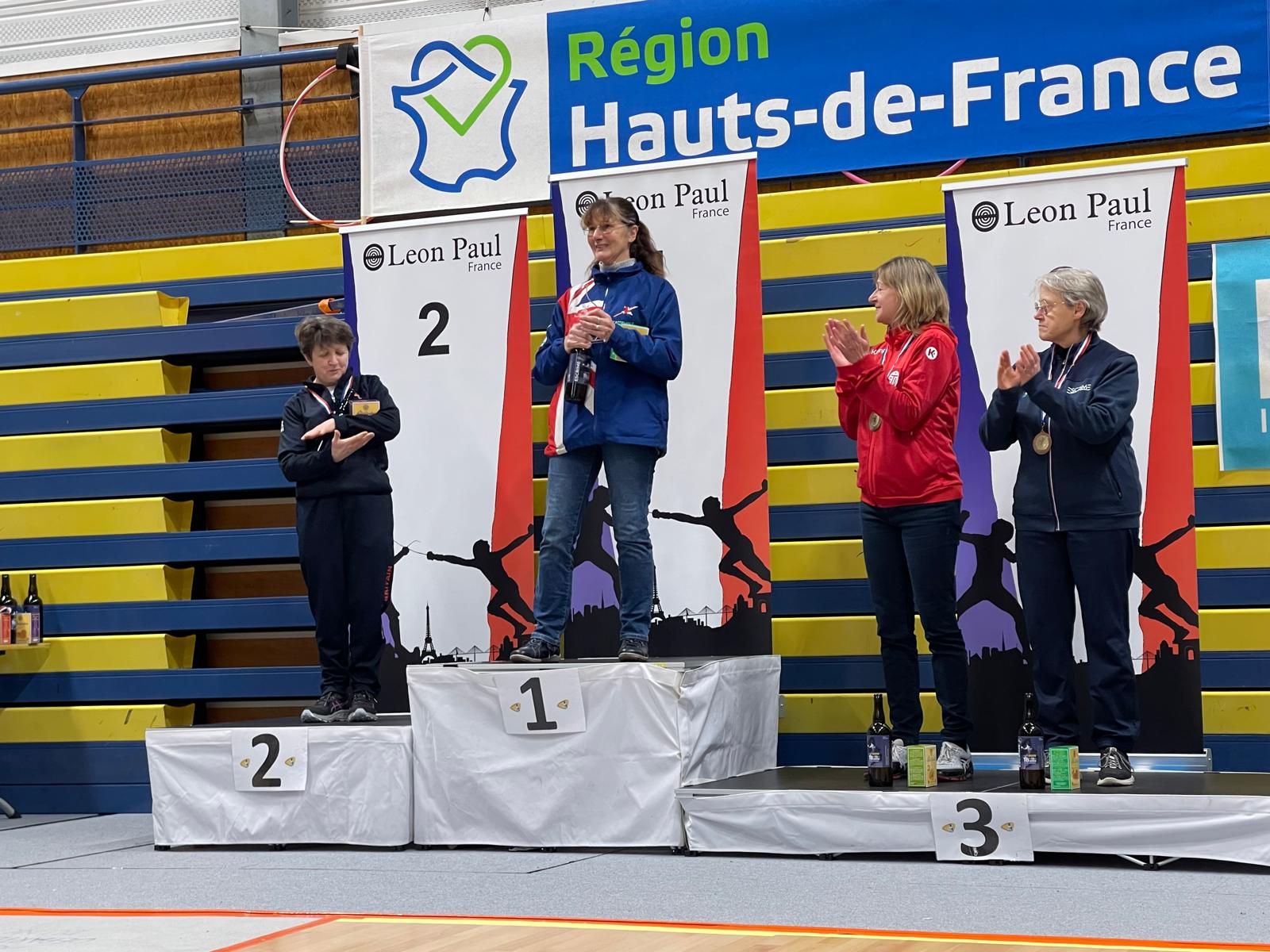 Veterans fencing podium at Lille in 2025